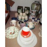 A quantity of ceramics, including; a Denby vase, a Mason's jug, a Susie Cooper coffee set,