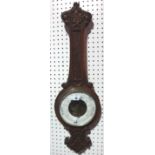 An oak cased wheel barometer, circa 1920, 83cm,