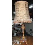 A 20th century gilt table lamp.