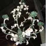 A modern painted wrought iron chandelier,