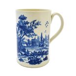 A Worcester blue and white cylindrical mug, circa 1770,