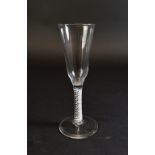 An opaque twist ale glass, circa 1760,