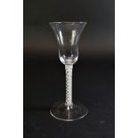 An opaque twist wine glass, circa 1760,