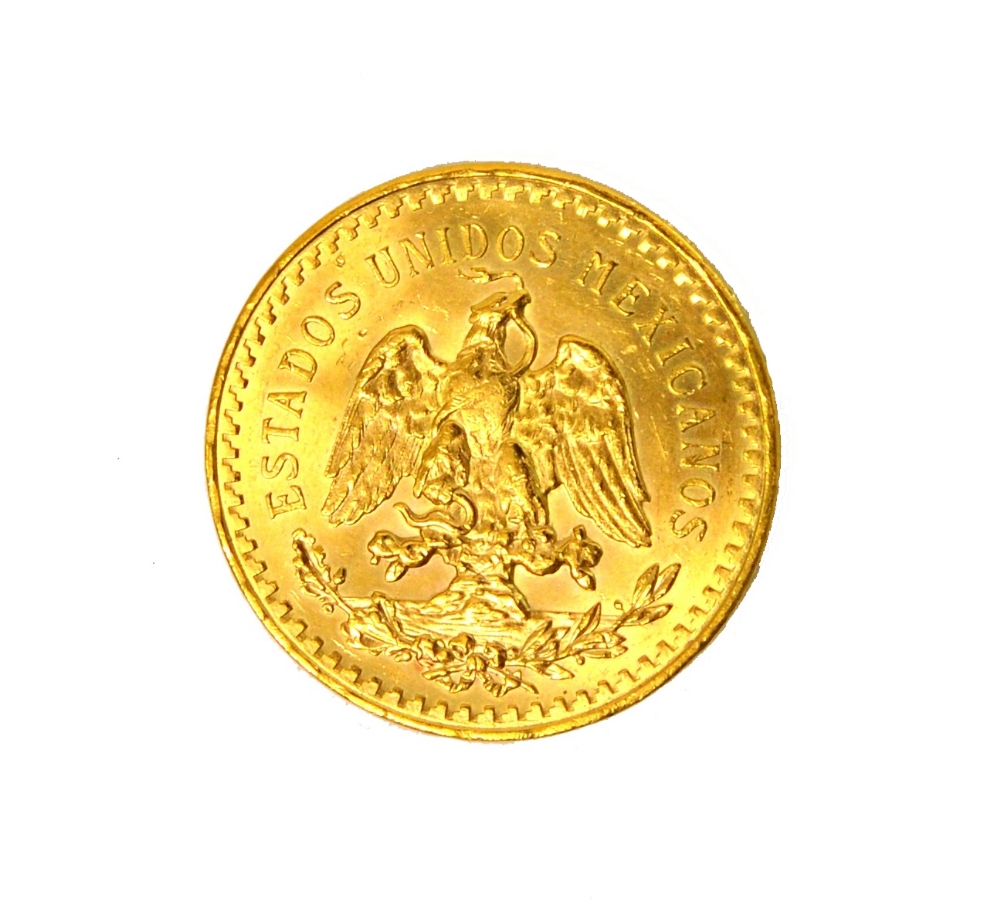 A Mexico gold fifty pesos 1946.