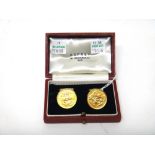 Two Edward VII sovereigns, 1902 and 1910 M, mounted as a pair of gold cufflinks,