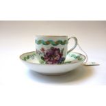 A Meissen Marcolini period cabinet cup and saucer, blue crossed swords mark,