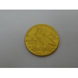 A U.S.A gold five dollars 1909.