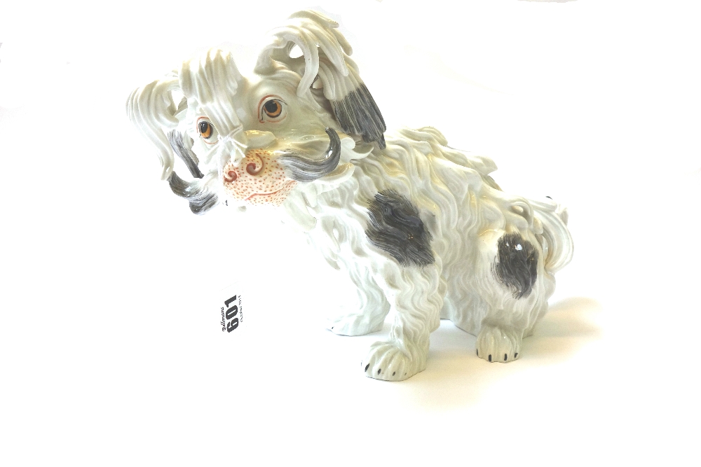 A German porcelain model of a Bolognese hound, early 20th century, - Image 2 of 3