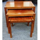 A nest of three 20th century teak occasional tables by 'Gordon Russell Ltd, Broadway, Worcs',
