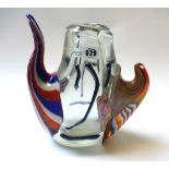 A Murano glass abstract kettle sculpture by Sergio Rossi, 20th century,