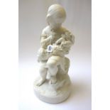 A Copeland parian ware figure group, 'Go to Sleep' by J.