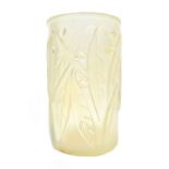 A Lalique opalescent glass 'Laurier' vase, no.947, designed in 1922 (a.f), 18cm high.