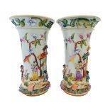 A pair of 19th century Continental (possibly Italian) vases in the Chinese taste (a.