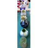 A Victorian blue and gilt decorated decanter and stopper, 27cm high,