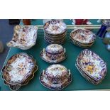 A Derby Imari pattern part dessert service, circa 1800-1825,