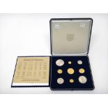 A Jersey 1977 nine coin specimen proof set, commemorating The Royal Wedding Anniversary,