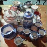 A quantity of ceramics, including a Copeland Spode blue and white coffee set,