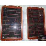 A pair of 20th century Oriental hardwood glazed display cabinets.