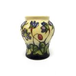 A small Moorcroft 'Geneva' vase, cream ground,  8.5cm high, boxed.