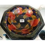 A Moorcroft 'Pomegranate' octagonal bowl, circa 1920, 25cm wide.