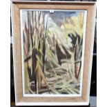 Anthony Day (b.1922), Bulrushes, oil on board, signed and dated 1958.