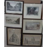 A quantity of assorted engravings, of mainly architectural subjects,