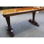 A William IV rosewood rectangular centre table,