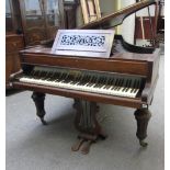 A rosewood iron framed grand piano by John Broadwood & Sons London, on tapering octagonal supports,