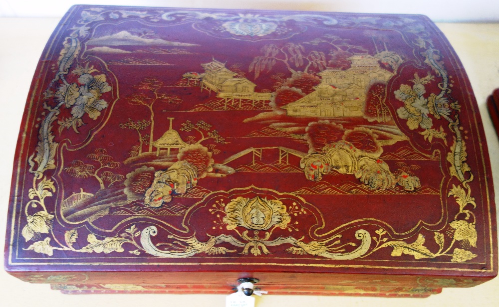 A French Japanned wig box, early 19th century, - Image 4 of 6