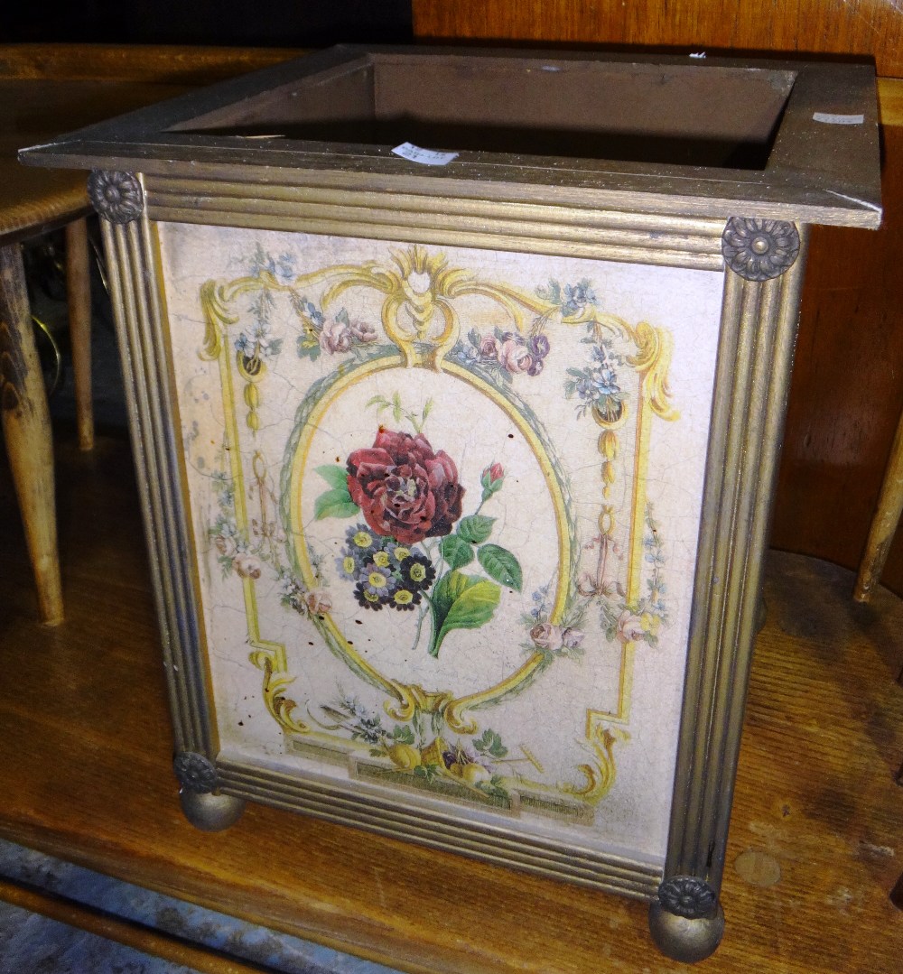 A Victorian white glazed ceramic chamber pot and a painted jardiniere stand. - Image 2 of 2