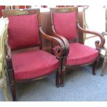 A pair of 19th century French gilt metal mounted fauteuils,