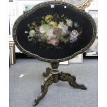 A 19th century black lacquer chinoiserie decorated centre table,