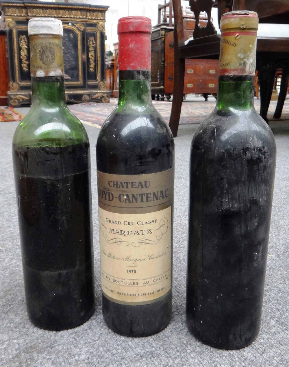 One bottle of Chateau Margaux 1969 claret, and nine other clarets, comprising; Pavillion Rouge 1983, - Image 3 of 4