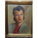 A. Griffin (20th century) Portrait of a lady, oil on canvas, signed, dated 1947 on overlap.