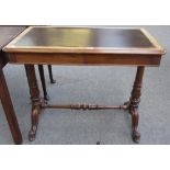 A Victorian mahogany centre table, with pair of frieze drawers on turned trestle supports,