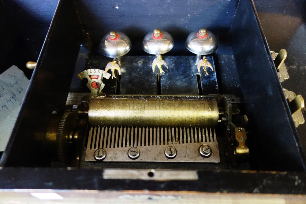 A walnut cased Swiss music box, late 19th century, - Image 2 of 2
