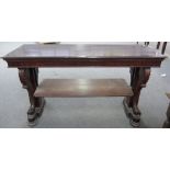 A Victorian mahogany rectangular metamorphic two into three tier buffet,