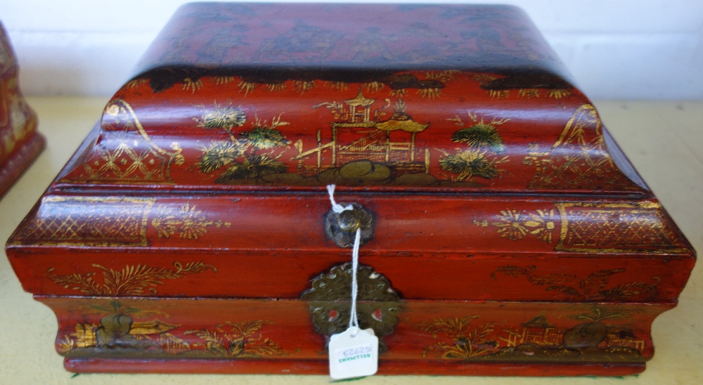 A French Japanned wig box, early 19th century,