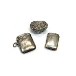 A silver rectangular vesta case, with engraved decoration, Birmingham 1910,