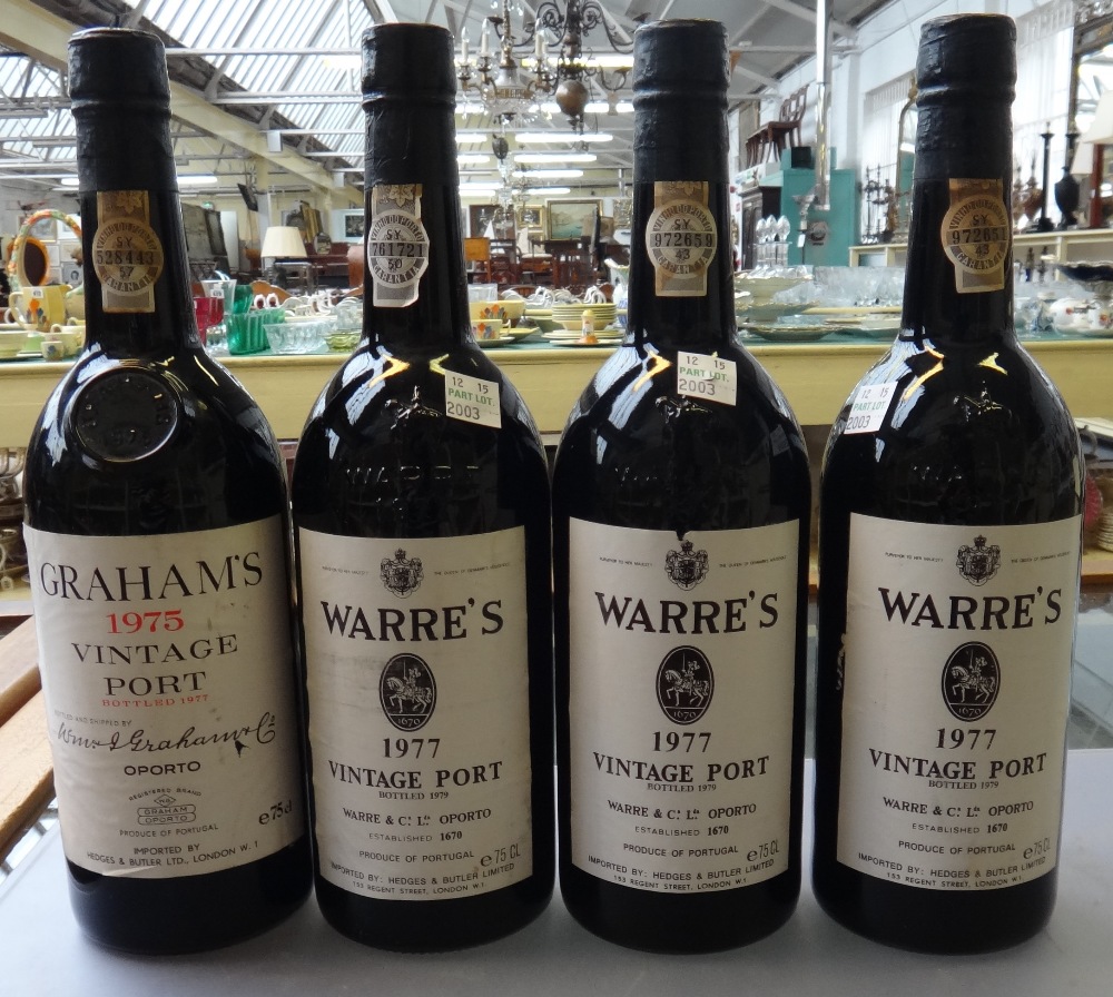 Six bottles of Warres 1977 vintage port, and one bottle of Grahams 1975 vintage port (7).