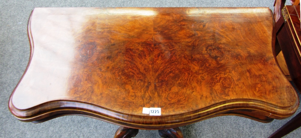 A Victorian figured walnut card table, - Image 2 of 2