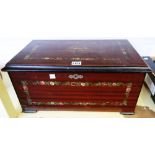 A walnut cased Swiss music box, late 19th century,
