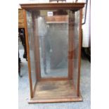 An early 20th century oak framed glazed table top display cabinet, 41cm x 69cm high.