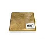 A 9ct gold rectangular cigarette case, presentation inscribed within,