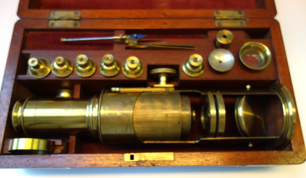 A carpenter type compound monocular microscope, English, mid 19th century, - Image 2 of 2