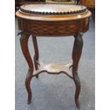 A 19th century French parquetry inlaid gilt metal mounted kingwood jardiniere,