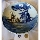 A decorative blue and white dish est: £4