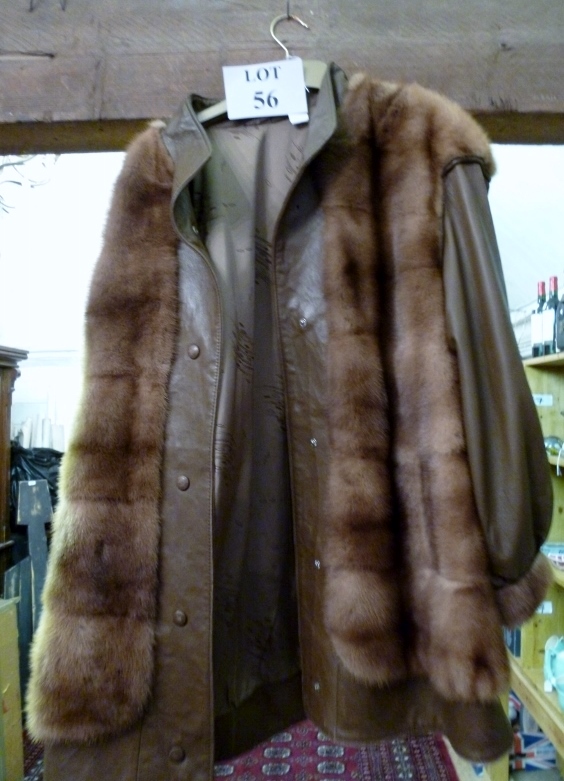 A German mink fur and leather coat est: