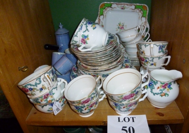 A George Jones & Sons part tea set; a lu