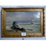 A 19c framed oil on canvas marine scene